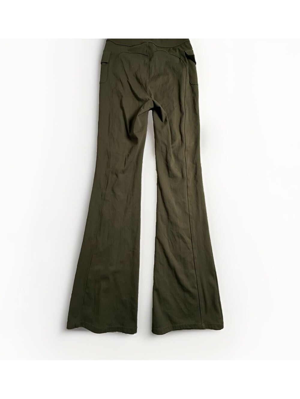 Halara Flare Pants Small Women Medium Olive Green Pocket High Rise Yoga Leggings - Picture 3 of 7